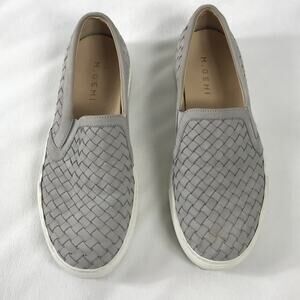 M Gemi Grey Woven cerchio Flat Sneakers Shoes W Sz US 9 EU 39 Made Italy Loafer